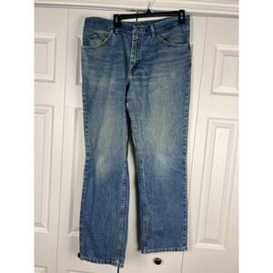 Vtg Lee Straight Leg Jeans Mens 36 x 30 Blue Denim Medium Wash Fading